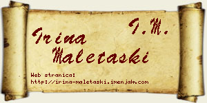 Irina Maletaški vizit kartica